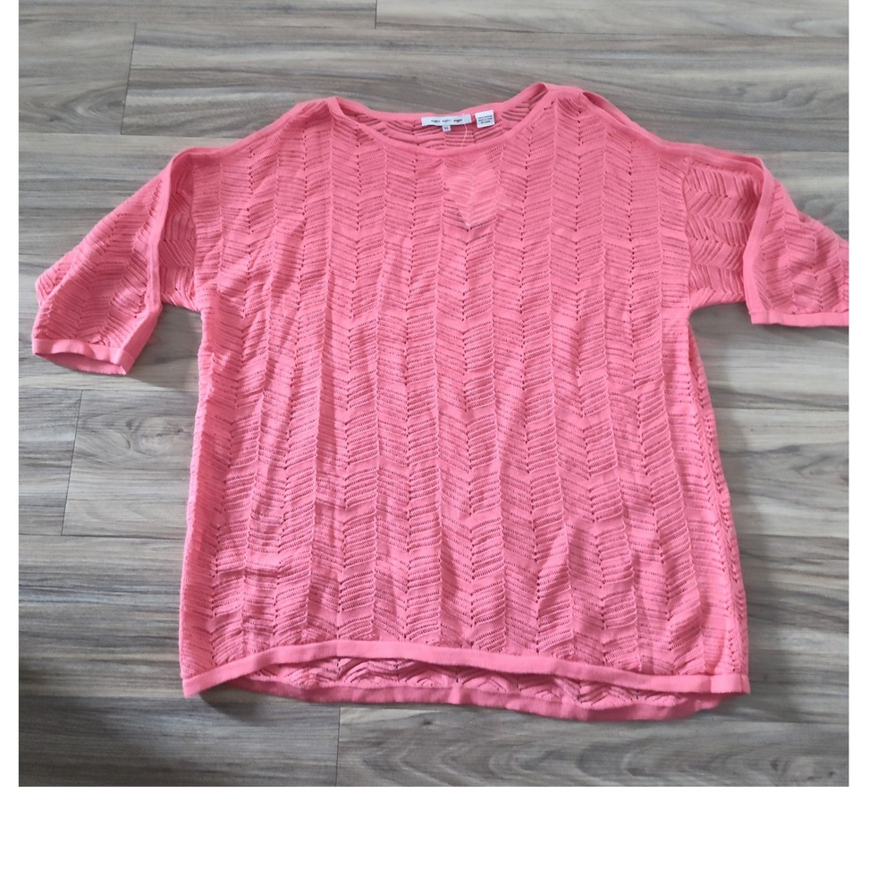 Eight Eight Eight Coraline Pink Cold Shoulder Pointelle Knit Top XL NWT